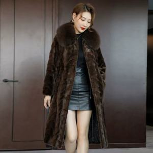 <span class=keywords><strong>Cappotto</strong></span> <span class=keywords><strong>Lungo</strong></span> da Donna alla Moda in <span class=keywords><strong>Visone</strong></span> con Collo in Pelliccia di Volpe Caldo e Confortevole - Product Image 5