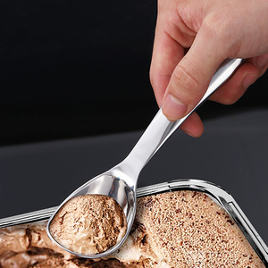 Cuillère à glace en acier inoxydable 304, épaisse, facile à démouler, pour desserts, fruits, thé au lait, utilisation estivale - Product Image 3