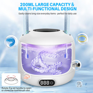 Electric Split Type Ultrasonic Cleaner with UV Light for Retainers Braces Dental <b>Tools</b> 200ml Household Use - Product Image 5
