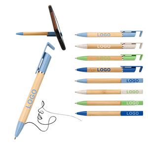 Selling Eco-Friendly Retractable Bamboo <b>Pen</b> with Customized Printing Logo Ballpoint <b>Pens</b> Branding for Mobile Phone Holder - Product Image 1