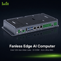 Mini PC Industrial sin Ventilador Core I7-1255U, Amplio Rango de Temperatura (-20 a 60 Grados), 3 LAN Intel, 6 COM, GPIO, para Automatización Industrial