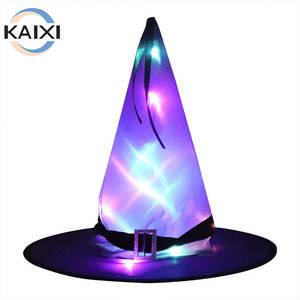 Halloween Led iluminado sombrero de bruja fantasma Festival fiesta decoración sombrero de bruja colgante personalizado personalización - Product Image 3