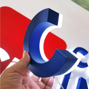 Hintergrund beleuchtete Logo-Zeichen LED-Beschilderung Buchstaben LED Benutzer definierte Werbung Edelstahl 3D-Zeichen Logo Outdoor für Store LED-Streifen