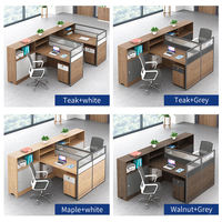 XTBGZ-037 de bureau moderne en forme de l ensemble de mobilier de bureau avec bureau du personnel et table de travail en panneau de mélamine durable