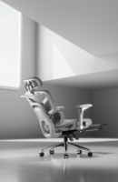 Chaise de bureau ergonomique moderne et robuste, confortable, inclinable, pour PDG, direction, avec repose-pieds et dossier en maille