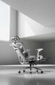 เก้าอี้สำนักงานเออร์กอนอมิกส์รุ่นใหม่ รับน้ำหนักได้มาก นั่งสบาย ปรับเอนได้ เหมาะสำหรับผู้บริหารระดับสูง ซีอีโอ หัวหน้า  พร้อมที่พักเท้า - Product Image 5