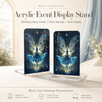 Supports de table en acrylique givré minimaliste pour images personnalisées, lot de 2, supports vierges en acrylique pour numéros de table de mariage DIY