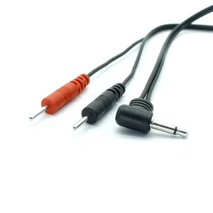 The New Product 2 in 1 3.5mm 2 pole audio male elbow plug To dual 2.0mm electrode male needle cable for EEG ECG Equipment