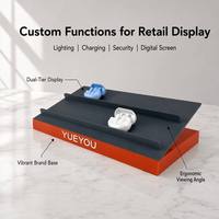 Présentoir de Comptoir pour Écouteurs sans Fil à Double Niveau, Angle de Vision Ergonomique, Base Personnalisée Vibrante, Présentoir de Détail pour Écouteurs