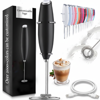 Mousseur à lait rechargeable en acier inoxydable, mousseur à lait portatif, appareil de cuisine électrique, mousseur pour café et thé