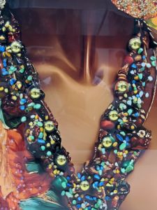 <span class=keywords><strong>Tableau</strong></span> mural en cristal <span class=keywords><strong>Femme</strong></span> africaine tropicale, <span class=keywords><strong>Peinture</strong></span> diamantée avec lunettes de soleil scintillantes et boucles d'oreilles dorées pour la décoration du salon - Product Image 5