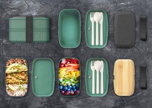 กล่องอาหารกลางวันพลาสติกไร้สาร BPA ปลอดภัยสำหรับเด็กปลอดภัยในเวียดนามดีไซน์<span class=keywords><strong>ใบตอง</strong></span>2ชั้นเป็นมิตรกับสิ่งแวดล้อม - Product Image 5