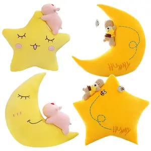 可爱音乐婴儿毛绒星星枕头玩具定制形状来样定做Plushies音乐发光二极管星星玩具
