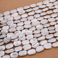 Perles d'eau douce baroques irrégulières 13*18mm, forme carrée blanche, perles en vrac pour la fabrication de colliers et bijoux, vente en gros