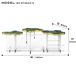 Nuevo diseño, mesa de centro con acabado texturizado único y moderno, mesa central superior de latón para sala de estar de moda, Hotel, Villa, apartamento - Product Image 3