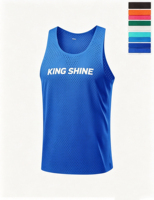 Tanktop Vest Unisex Singlet Tanpa Lengan Bahan Mesh Polyester 100% Cepat Kering Bersertifikat CE Harga Murah Grosir Pakaian Olahraga Musim Panas