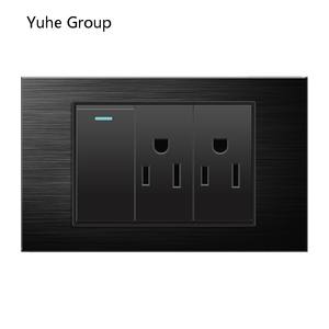 Enchufe de pared negro estándar americano tailandés tipo C con interruptor eléctrico negro cepillado y USB tipo C - Product Image 4
