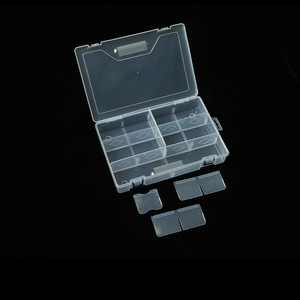 Caja de Almacenamiento de Plástico Transparente con 10 Compartimentos, Divisores Extraíbles y Tapa, Organizador de Joyas para Escritorio - Product Image 4