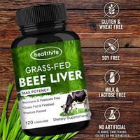 Healthife Capsules de foie de bœuf 100% pur, nourri à l'herbe, complément alimentaire pour l'énergie et le système immunitaire