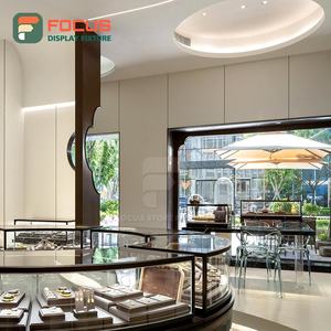 Vitrine de présentation de bijoux en bois avec éclairage LED, présentoir de luxe pour bijoux, accessoire de présentation haut de gamme - Product Image 1