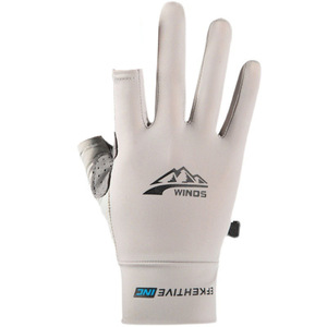 Guantes de protección UV de seda helada para <span class=keywords><strong>hombre</strong></span> <span class=keywords><strong>y</strong></span> mujer, antideslizantes, transpirables, con pantalla táctil, <span class=keywords><strong>dos</strong></span> dedos abiertos, para conducir, frisbee, ciclismo, pesca - Product Image 5
