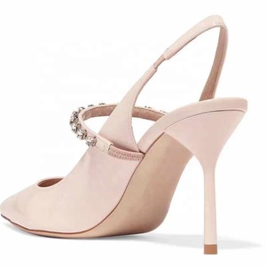 New Arrivals Rhinestone Decor Thin Heel Women Dress Shoes Patent Leather Buckle Strap Ladies Pointed Toe Slingback Dating <b>Pump</b> - Product Image 5