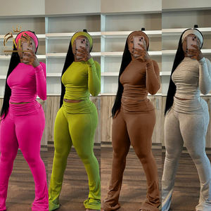 Yeni Trendy kadın bahar güz şapkalar + gömlek üst + alevlendi pantolon iki parçalı Set rahat Jogger seti 2 parça kadın giyim 2025 - Product Image 2