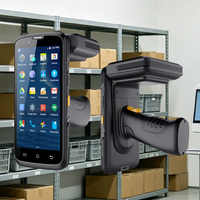 قارئ RFID صناعي بنظام أندرويد، ماسح ضوئي للباركود محمول، جهاز PDA متين مع تقنية التعرف على الوجه وبصمة الإصبع