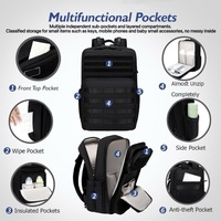 Sac à dos multifonctionnel pour couches avec poches isothermes, attaches pour poussette et sangle de bagage pour les voyages et le travail