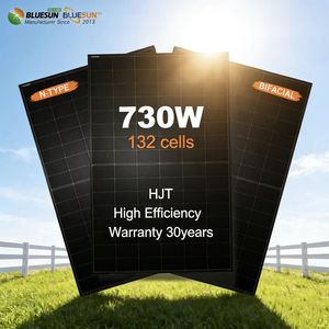 Module Solaire Monocristallin Bifacial HJT à Demi-Cellules 715W/730W/735W Haute Efficacité avec Cadre en Aluminium Anodisé pour - Product Image 1