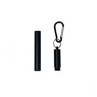 Boîtier en aluminium de couleur noire pour pailles réutilisables d'acier inoxydable étui de voyage Portable avec l'agrafe