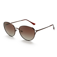 Lunettes de soleil polarisées pour femmes, surdimensionnées, style œil de chat, monture en métal, pour la conduite et les voyages