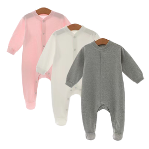 Body de Punto 100% Algodón para Recién Nacidos, Unisex, Diseño Sólido, Mangas Largas, Cierre de Broches, <span class=keywords><strong>Verano</strong></span>/Primavera, ODM - Product Image 1