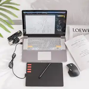 Huion — tablette graphique professionnelle vsa T505, surface de dessin Digital, avec stylet sans batterie, pour enseignement en ligne