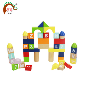 Giocattolo di legno educativo blocchi Set di 50 pz alfabeti e numeri di impilamento giocattoli per i bambini - Product Image 3