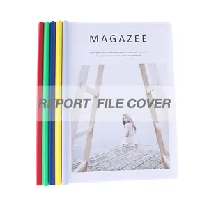 Hot sale a4 clear plastic paper cover file folder pp/pvc sliding bar transparent document report cover for school office