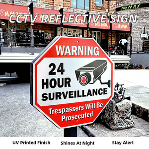 Segnale Riflettente Rosso in Alluminio Flessibile con Stampa UV per Telecamere di Sicurezza CCTV e Segnaletica Stradale - Product Image 2