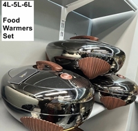 Ensemble de 3 chauffe-plats 4L-5L-6L, contenants alimentaires multifonctionnels en plastique isolé de haute qualité