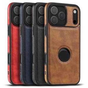 Étui de luxe classique en cuir fin et mince avec logo pour iPhone 15 14 13 11 16 17 Pro Max 12 Mini XS XR 8 7 Plus <span class=keywords><strong>SE</strong></span> 2026 15Pro - Product Image 1