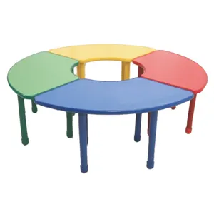 High Quality Trapezoid Arc Kid Activity Chair Kindergarten Kids Plastic Table And Chairs Set
