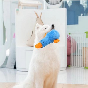 Jouet en peluche canard pour chiens et chats, bleu-vert, jouet à mâcher couineur, fournitures pour animaux de compagnie d'intérieur, taille moyenne - Product Image 1