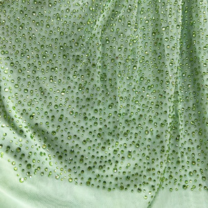 All'ingrosso tessuto di cristallo di cristallo di diamante di pietra tessuto di cristallo elastico di maglia Hotfix strass trasferimento Flatback rete di cristallo - Product Image 4