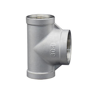 Tee de Acero Inoxidable 304 Mediano/Grande con Rosca de 4 Puntas, Tee Reductor para Plomería y Protección Contra Incendios - Product Image 1