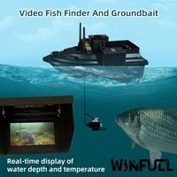 WIN FULL Fish Finder Bait Boat 2024 500m Télécommande ABS 2 Moteurs Capacité de charge 1,5 kg GPS Épandeur d'appâts orientable 7.4V 14600mAh