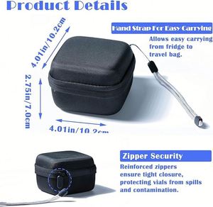 Étui de transport isotherme pour insuline, compatible avec les flacons standard U-100 de 10 ml, noir (9 compartiments) - Product Image 2
