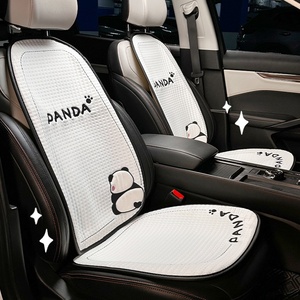 Cuscino e Coprisedile Auto in Seta Ghiaccio per Tutte le Stagioni, con Simpatico <span class=keywords><strong>Panda</strong></span>, Comodo e Traspirante, per <span class=keywords><strong>Sedili</strong></span> Anteriori e Posteriori, Alta Qualità - Product Image 1