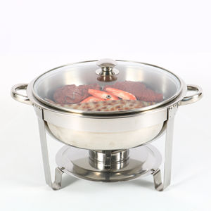 Réchaud à buffet rond en verre Ecocomy, équipement hôtelier, acier inoxydable, Chine - Product Image 1