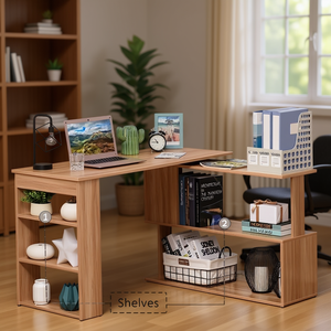 Scrivania per Computer da Ufficio in Legno, Grande Capacità, Arredamento per Home Office - Product Image 2