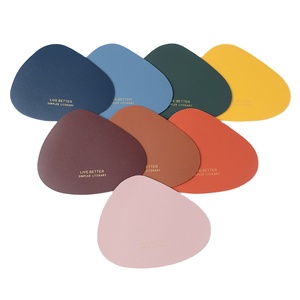 Nordic Style PU Drink Coaster for Daily Use Hotel Leather Coasters for Cups Drinks Table Coaster Custom Logo Promotion Gifts
