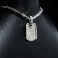 Pendentif personnalisé en moissanite, entièrement serti de baguettes et de pierres rondes VVS, en argent sterling 925, collier hip-hop bling bling unisexe